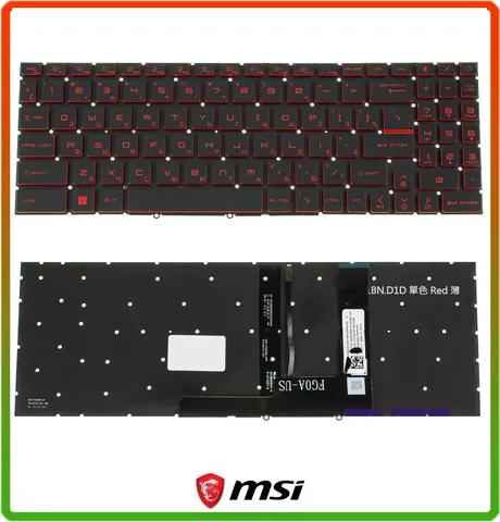 Клавіатура для ноутбука MSI GF66, GF76, GP76, GE76, GL76, GL66, MS-1582, MS-17L1, MS-17H3 з підсвіткою