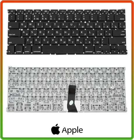 Клавіатура для APPLE (MacBook Air: A1369, A1466 (2011-2017) rus, black, SMALL Enter