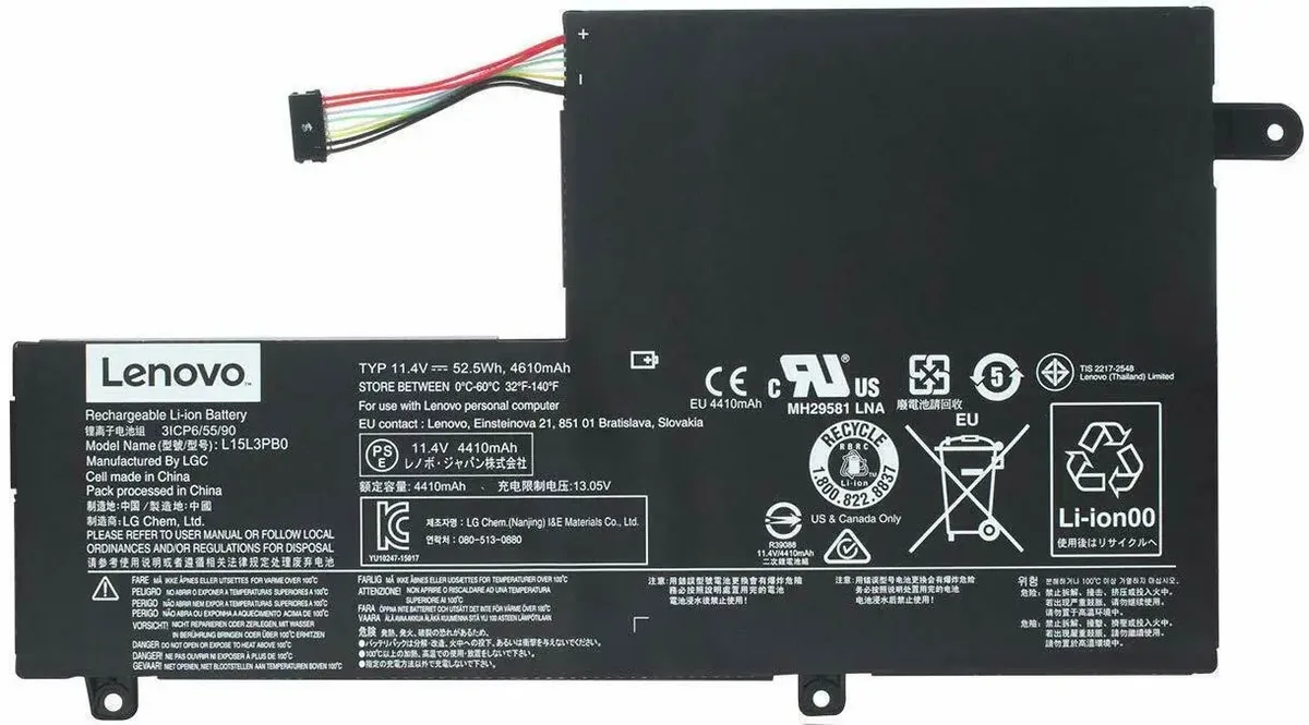 Батарея L15L3PB0 для ноутбука Lenovo flex4 4-1480 80vd (11.4V 4610mAh 52.5Wh)