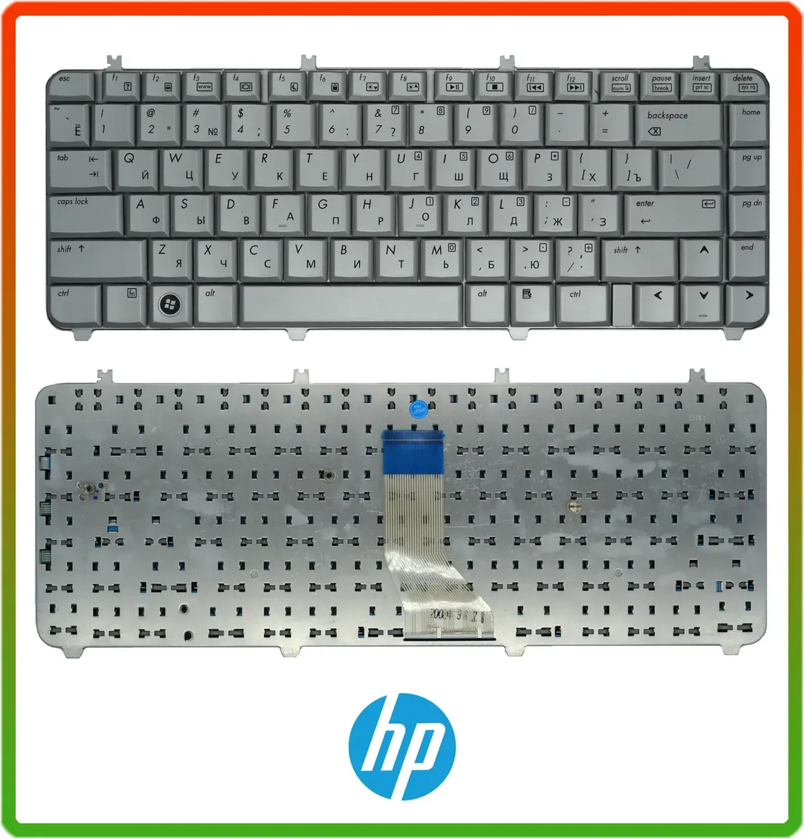 Клавіатура для ноутбука HP Pavilion dv5, dv5t, dv5-1000, dv5-1100, dv5-1200, rus, silver