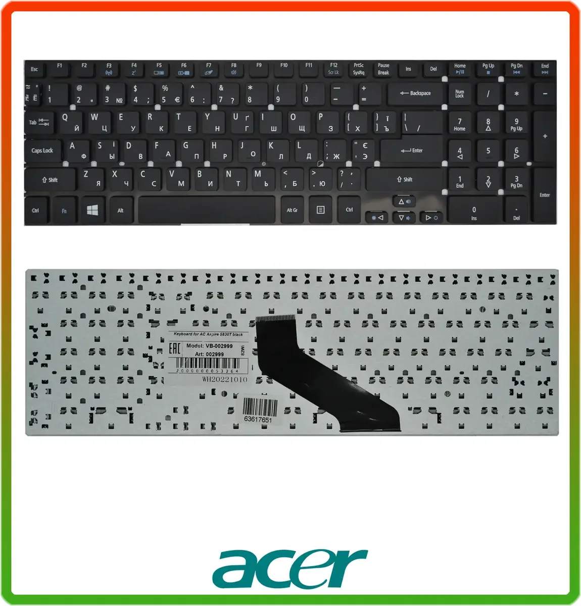 Клавіатура ACER Aspire E1-771 E1-771G V3-531 V3-571G V3-731
