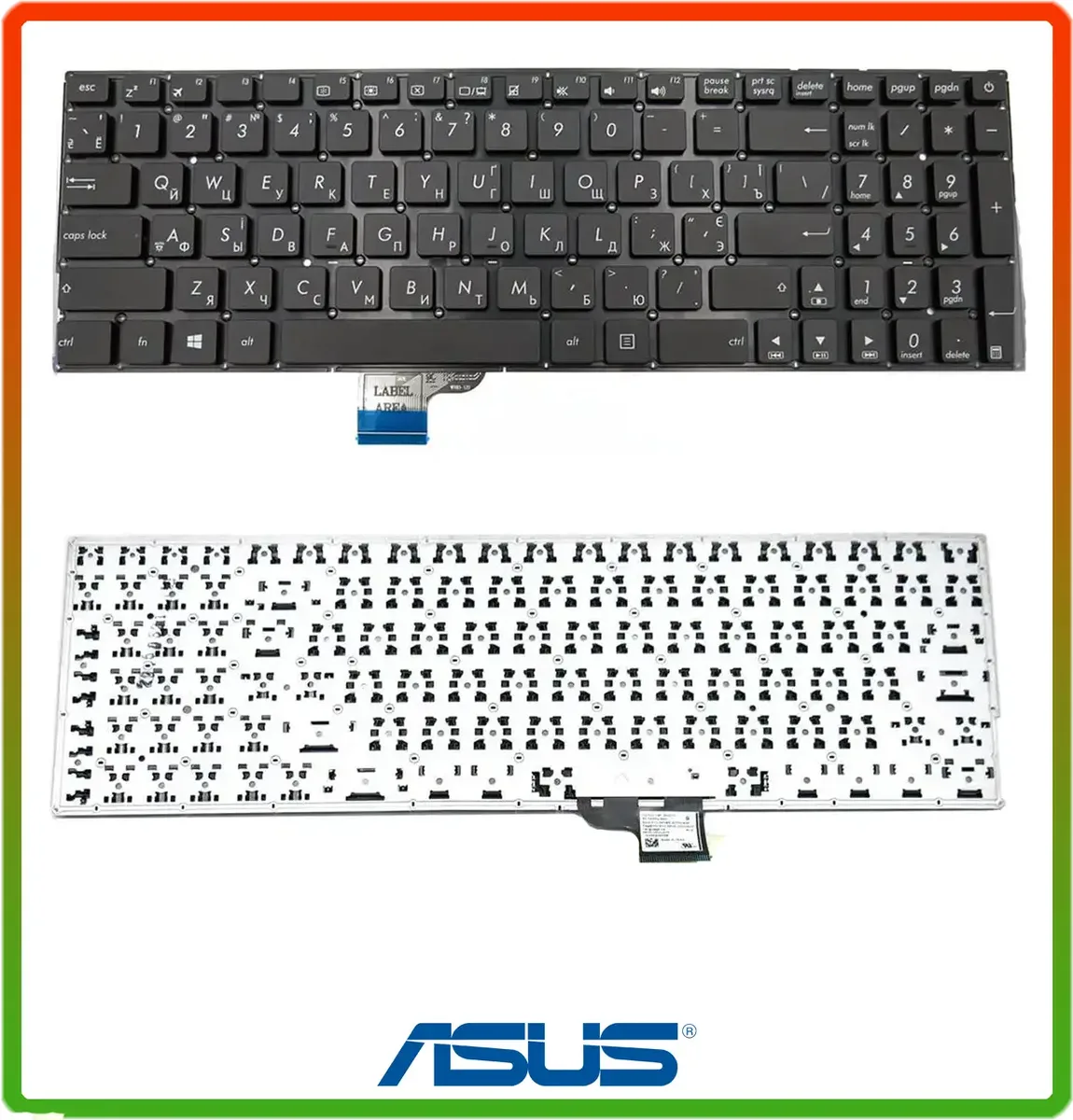 Клавіатура для ASUS UX510, UX510UW, UX510UWK, UX510U, UX510UX, UX510UXK ( RU, black, без рамки )