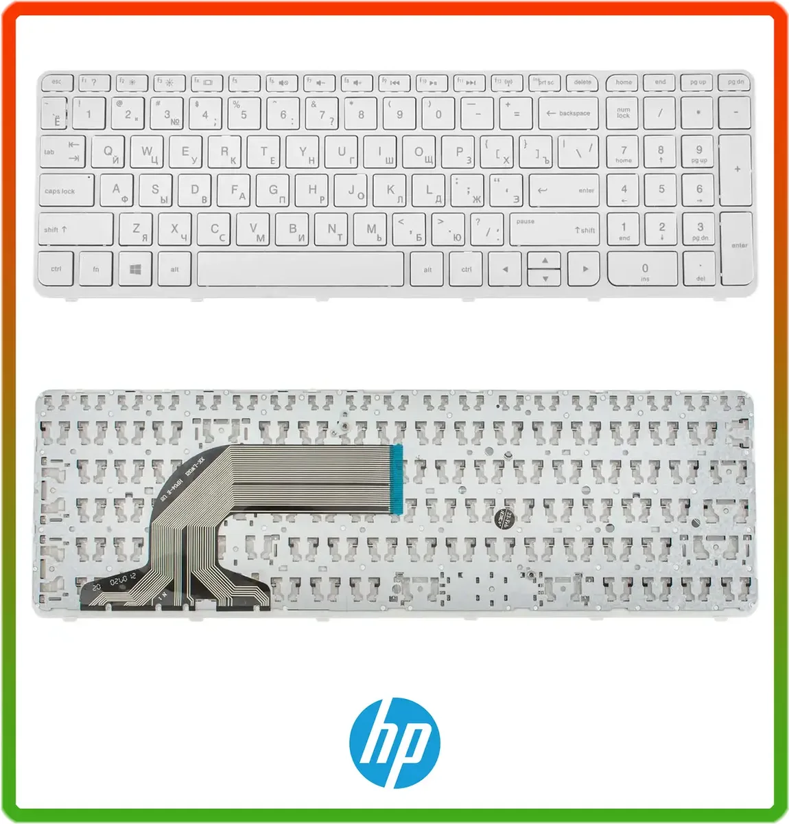 Клавіатура HP Pavilion 15-E 15-N 15-N 15T-E 15Z-E 15T-N 15Z-N 15-G Touchsmart з рамкою біла