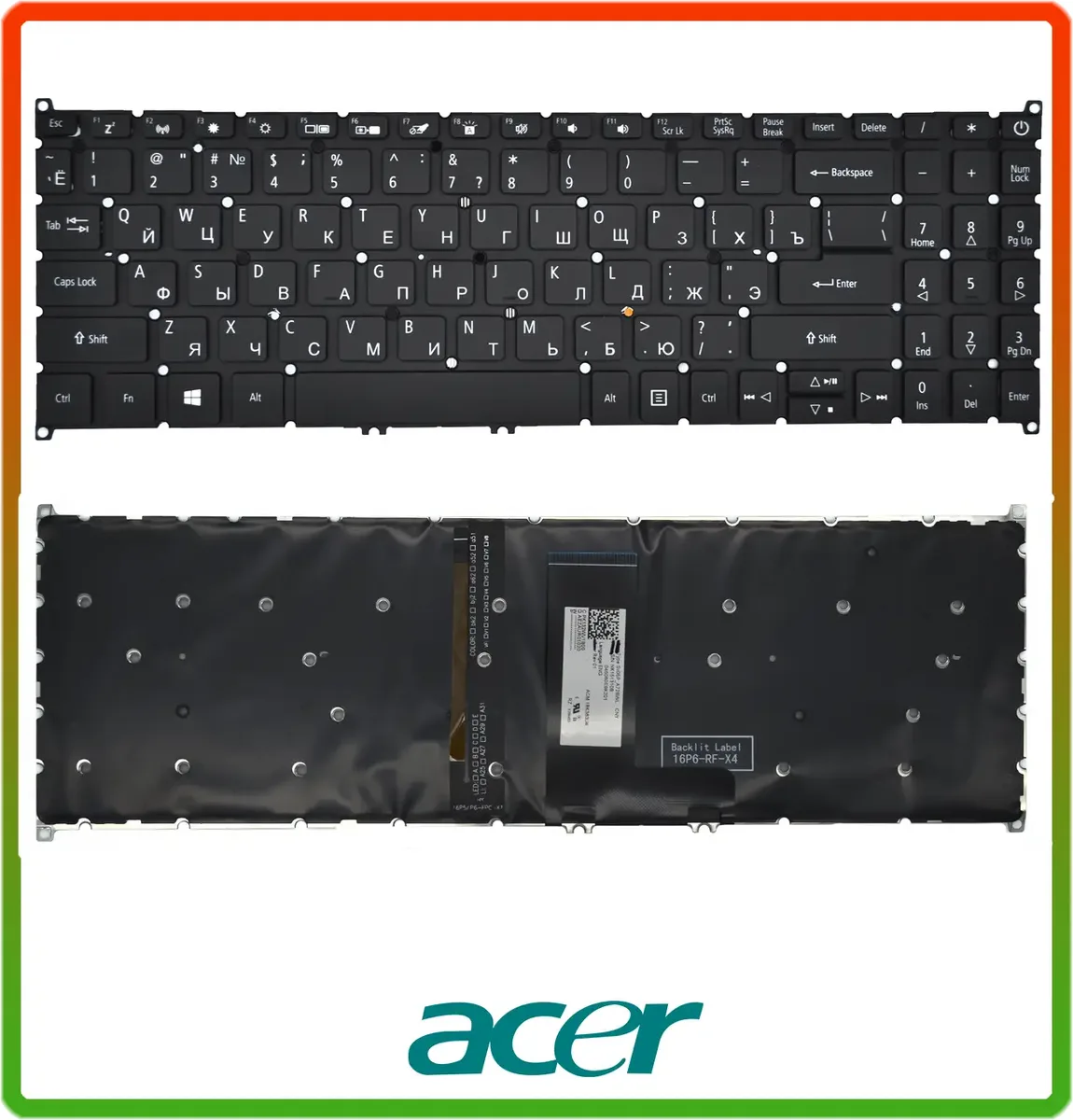 Оригінальна клавіатура для ноутбука Acer Swift 3 SF315-51, SF315-51G N17P4 series, ru, black, підсвітка