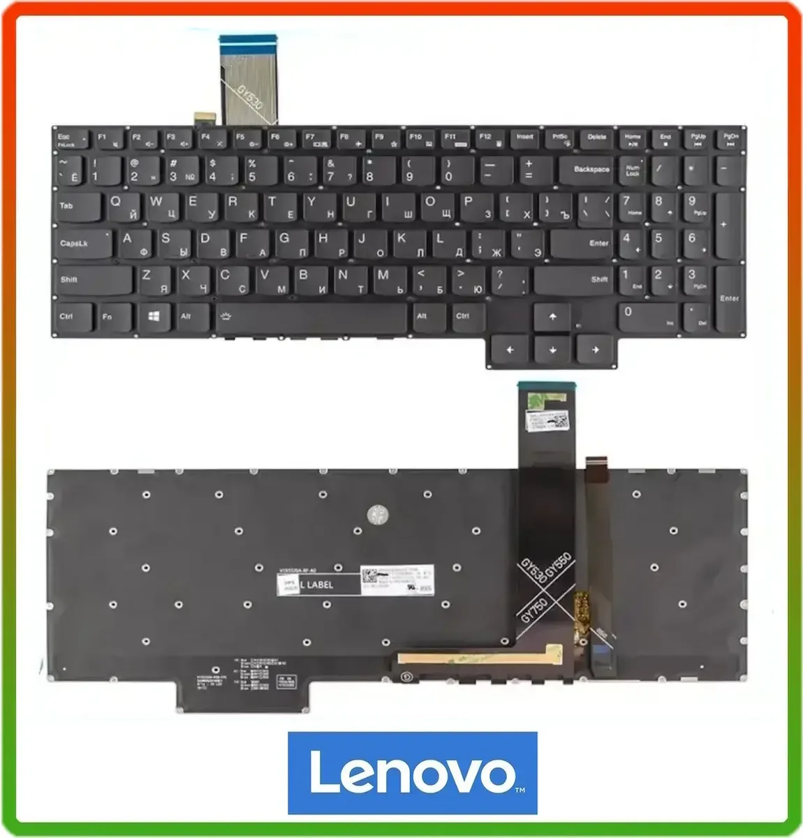 Клавіатура RGB для ноутбука Lenovo Legion 5-15, IdeaPad Gaming 3-15 series