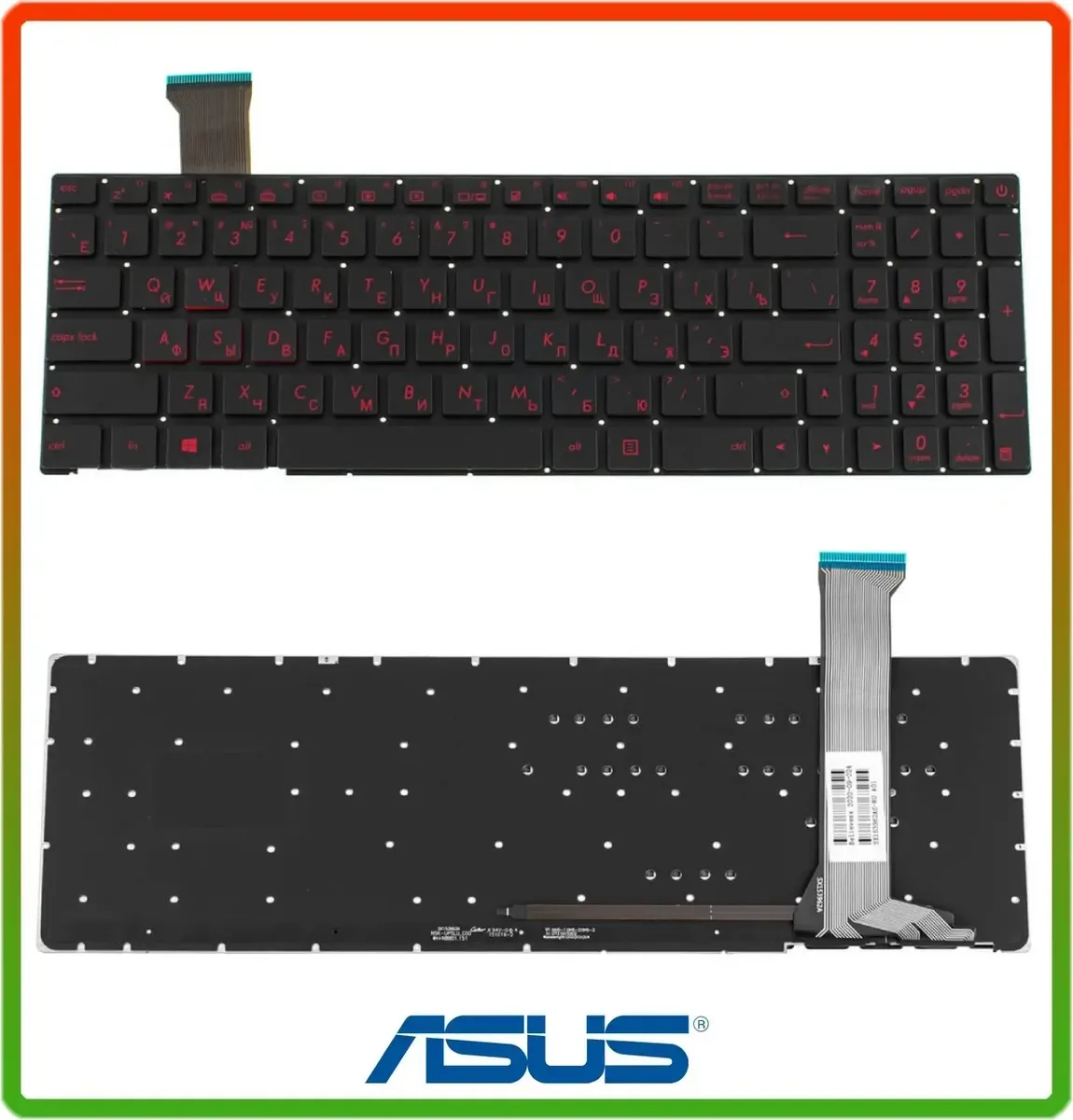 Клавіатура Asus ROG GL752VW, GL752VW, GL552, GL552JX, GL552VW, GL552VX з підсвіткою клавіш RED
