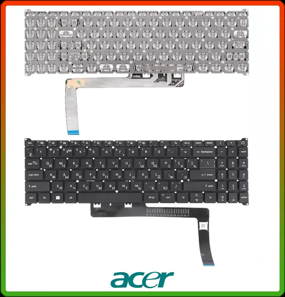 Клавіатура Acer Aspire A315-59, A315-59G, A515-57, A515-57G, A715-51G, A715-76, NK.I151S.0GY, rus, black, без фрейму